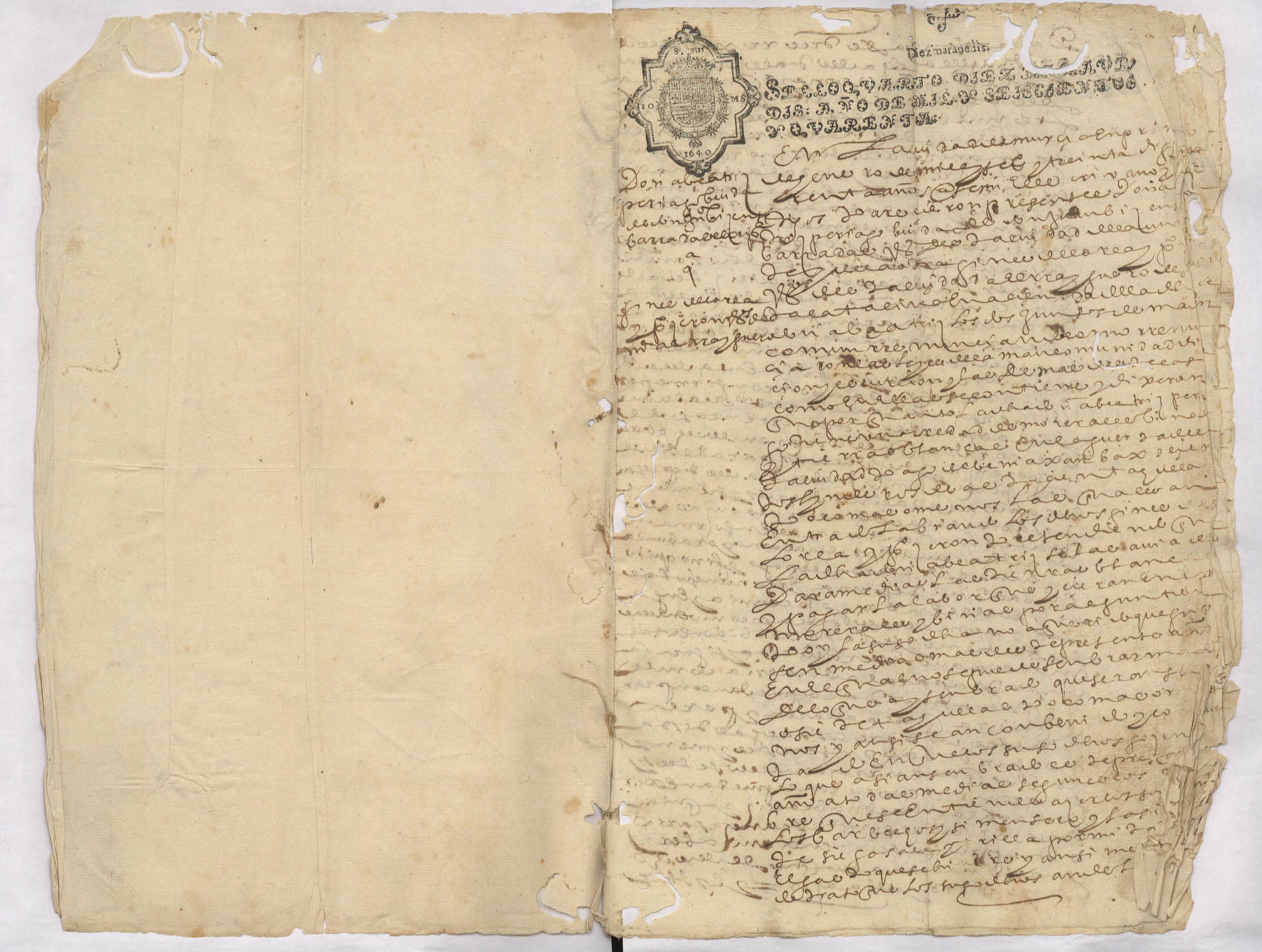 Registro de Pedro Abellán, Murcia de 1640.
